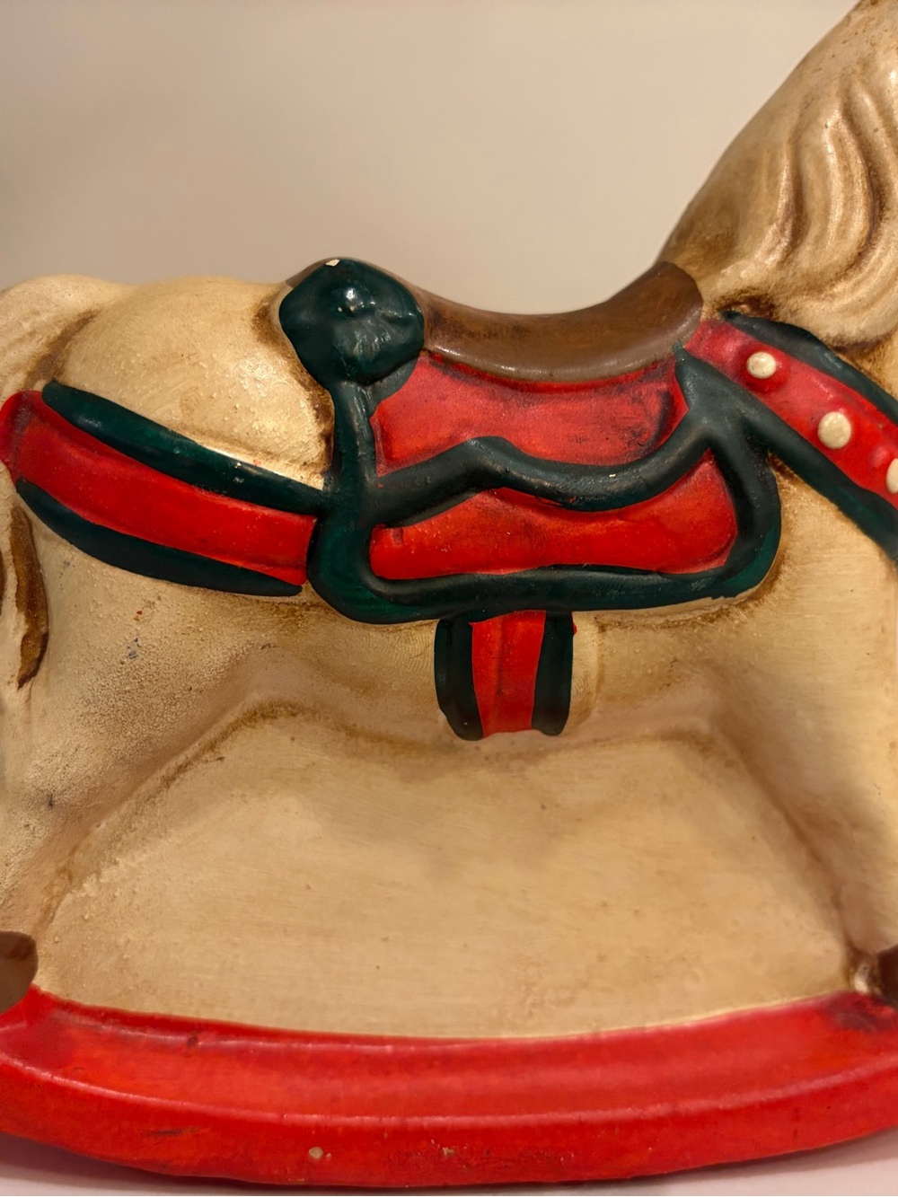 Vintage Ceramic Rocking Horse Coin Bank Teddy Bear Toys Nursery Decor - Picture 6 of 11
